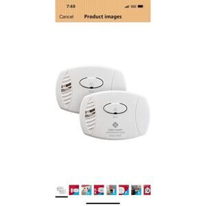 FIRST ALERT Carbon Monoxide Detector, Battery Operated, CO400, White, 2 Count